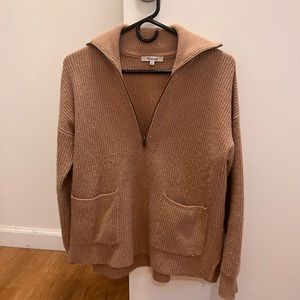 Madewell quarter-zip brown sweater